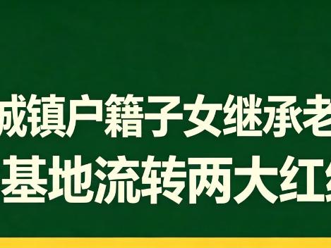 速看！城镇户籍子女继承老宅规则 、宅基地流转两大红线！